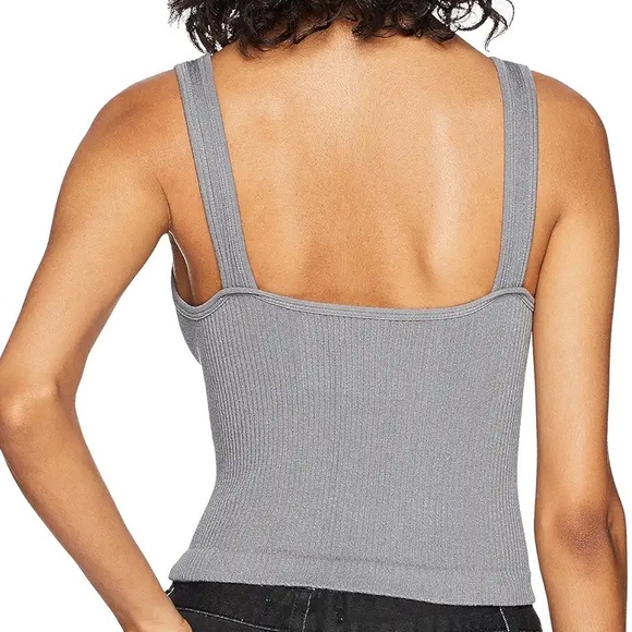 Free People Rib Brami Tank, Grey, Size XS/S - Picture 3 of 6